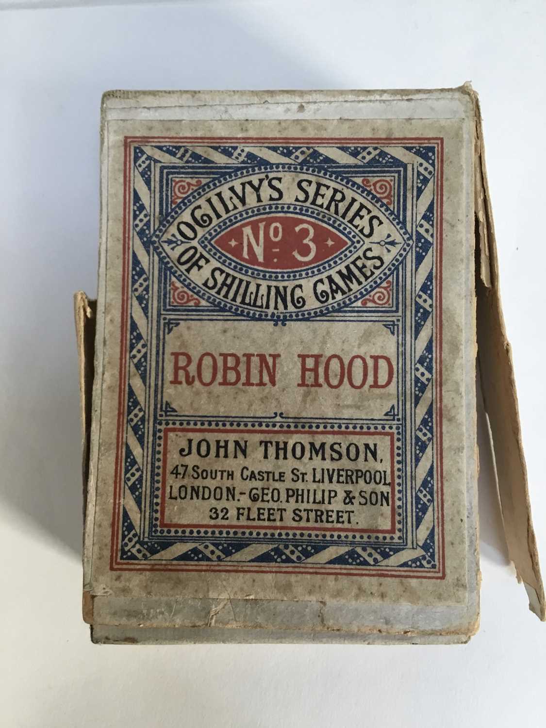 Lot Victorian card game - Robin Hood, from Ogilvy's series of Shilling Games, No. 3m retailed by John Thomson Liverpool