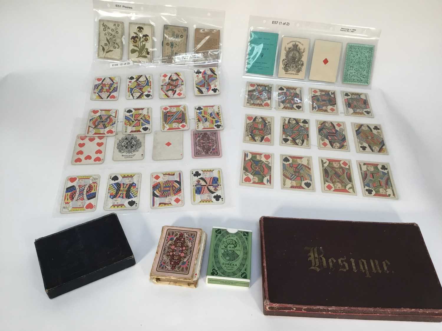 Lot Group of Victorian playing cards including full 52 card deck by Woolley & Co