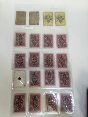 Lot Group of Victorian playing cards including full 52 card deck by Woolley & Co