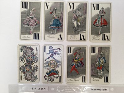 Lot Rare Masked Ball tarot set of 54 Viennese cards by Joseph Glanz