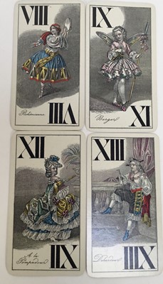 Lot Rare Masked Ball tarot set of 54 Viennese cards by Joseph Glanz