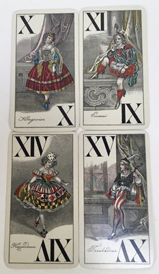 Lot Rare Masked Ball tarot set of 54 Viennese cards by Joseph Glanz