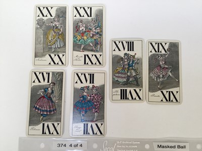 Lot Rare Masked Ball tarot set of 54 Viennese cards by Joseph Glanz