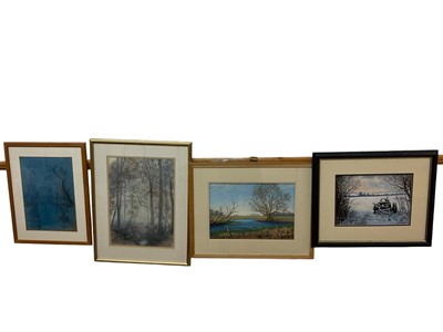 Lot 606 - Four works on paper by local artists including Colin Hayes, Jenny Mace and Paul Earee, all framed and glazed