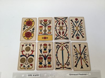 Lot Complete deck of 78 Piedmont Tarot cards, by Grimaud, Circa 1900