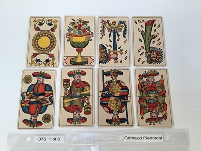 Lot Complete deck of 78 Piedmont Tarot cards, by Grimaud, Circa 1900