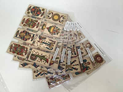 Lot Complete deck of 78 Piedmont Tarot cards, by Grimaud, Circa 1900