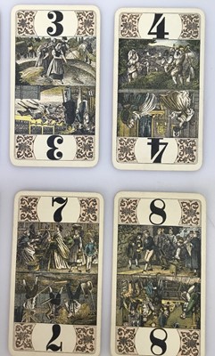 Lot Full 54 card deck of 'Domestic scenes' taroc cards, circa 1890