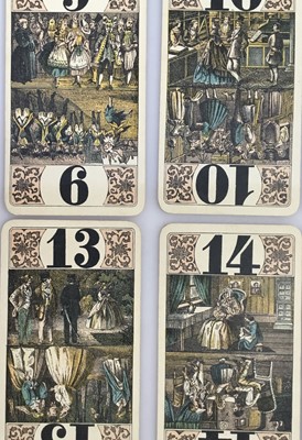 Lot Full 54 card deck of 'Domestic scenes' taroc cards, circa 1890