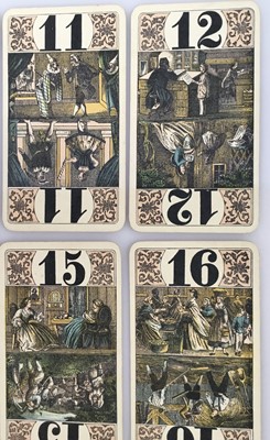 Lot Full 54 card deck of 'Domestic scenes' taroc cards, circa 1890