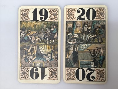 Lot Full 54 card deck of 'Domestic scenes' taroc cards, circa 1890