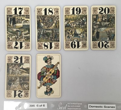 Lot Full 54 card deck of 'Domestic scenes' taroc cards, circa 1890