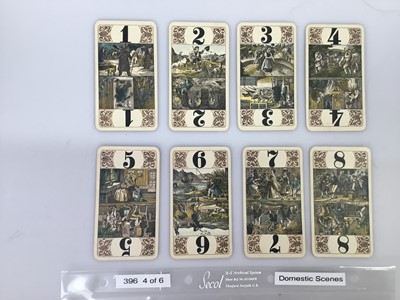 Lot Full 54 card deck of 'Domestic scenes' taroc cards, circa 1890