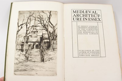 Lot 936 - Ernest Godman - Norman Architecture in Essex & Mediaeval Architecture in Essex. 2 vols