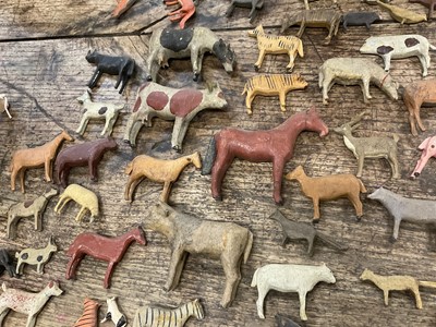 Lot 1010 - 19th century German Noah's Ark, with a large assemblage of carved animals