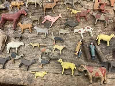 Lot 1010 - 19th century German Noah's Ark, with a large assemblage of carved animals