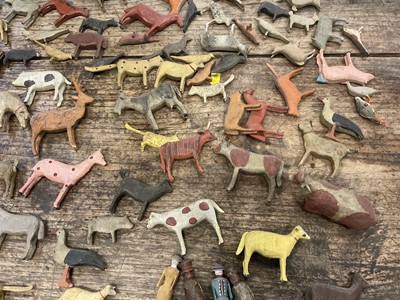 Lot 1010 - 19th century German Noah's Ark, with a large assemblage of carved animals
