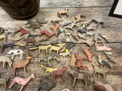 Lot 1010 - 19th century German Noah's Ark, with a large assemblage of carved animals