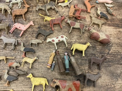 Lot 1010 - 19th century German Noah's Ark, with a large assemblage of carved animals