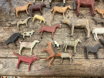 Lot 1010 - 19th century German Noah's Ark, with a large assemblage of carved animals