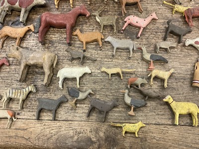 Lot 1010 - 19th century German Noah's Ark, with a large assemblage of carved animals