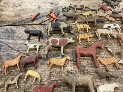 Lot 1010 - 19th century German Noah's Ark, with a large assemblage of carved animals