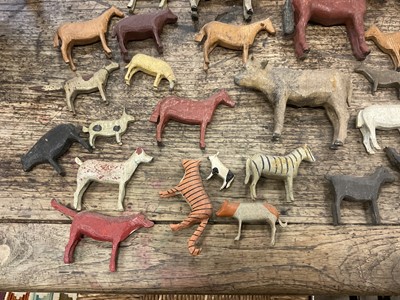 Lot 1010 - 19th century German Noah's Ark, with a large assemblage of carved animals