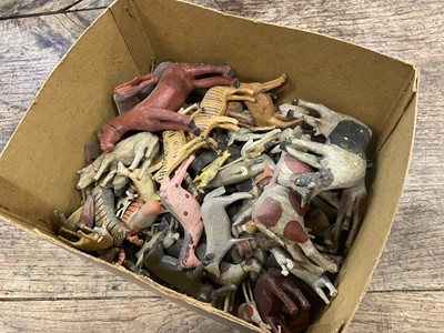 Lot 1010 - 19th century German Noah's Ark, with a large assemblage of carved animals