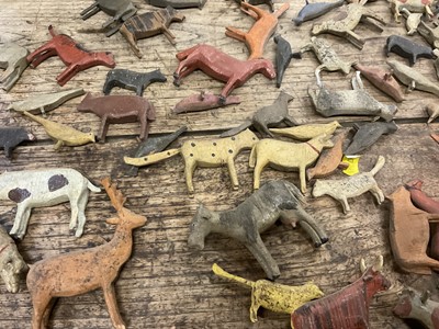 Lot 1010 - 19th century German Noah's Ark, with a large assemblage of carved animals