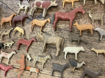 Lot 1010 - 19th century German Noah's Ark, with a large assemblage of carved animals