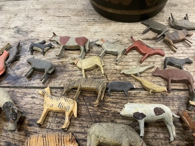 Lot 1010 - 19th century German Noah's Ark, with a large assemblage of carved animals