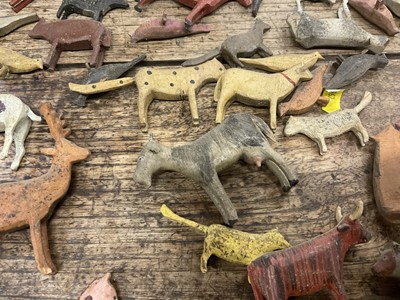 Lot 1010 - 19th century German Noah's Ark, with a large assemblage of carved animals