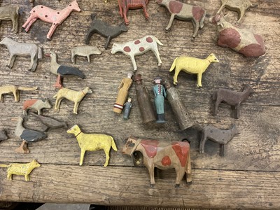 Lot 1010 - 19th century German Noah's Ark, with a large assemblage of carved animals