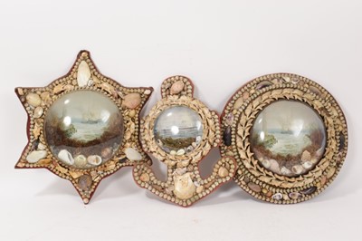 Lot 1029 - Three early 20th century shell work assemblages