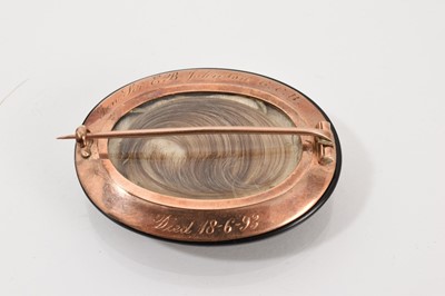 Lot 687 - Two Victorian mourning brooches