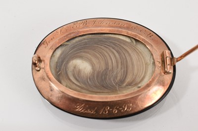 Lot 687 - Two Victorian mourning brooches