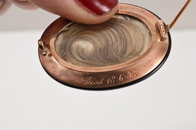 Lot 687 - Two Victorian mourning brooches