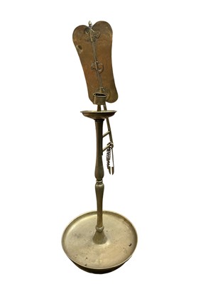 Lot 208 - 19th century Korean brass lamp/candlestick