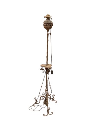 Lot 1205 - Late Victorian steel standard lamp