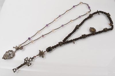 Lot 739 - Two antique rosary necklaces