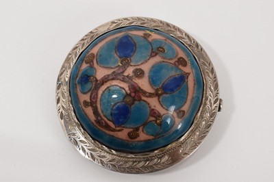 Lot 618 - Arts & Crafts silver and enamel brooch