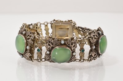 Lot 621 - Austro-Hungarian silver and gem set bracelet