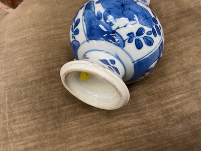 Lot 275 - 16th/17th century Chinese blue and white vase, wine cup and water dropper