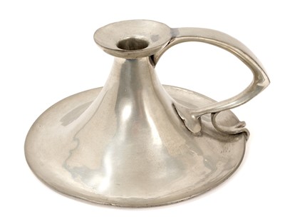 Lot 978 - Liberty and Co. pewter chamberstick attributed to Oliver Baker