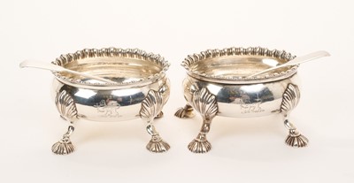 Lot 518 - Two matching Georgian silver oval salts