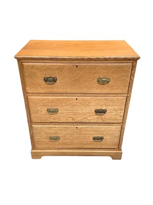 Lot 1624 - Liberty style blond oak chest with three long drawers