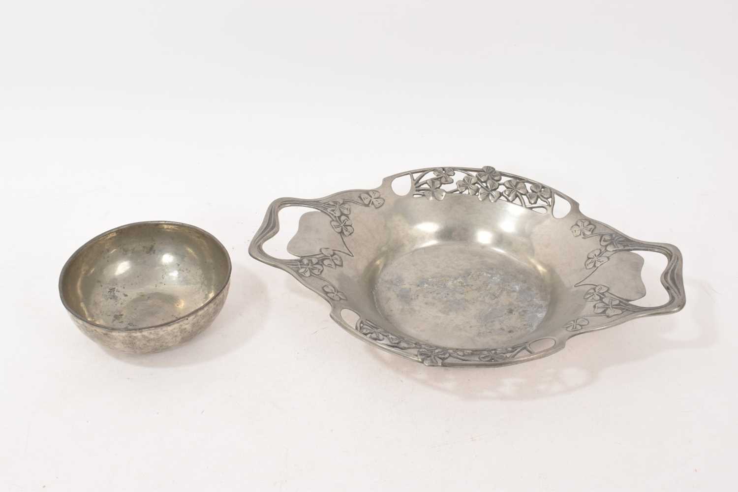 Lot 13 - Tudric pewter twin handled pierced