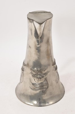 Lot 988 - A Liberty and Co. Tudric pewter lidded jug, 028, flared flagon form