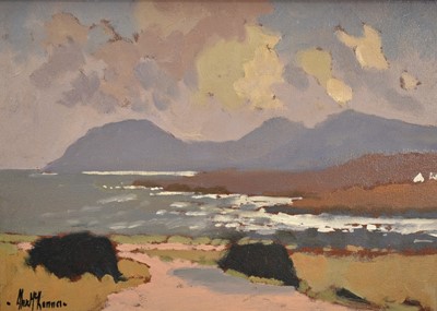 Lot 1343 - Alex McKenna (Irish, b. 1943) oil on canvas board - Coastal Bay, signed, 24cm x 34cm, framed