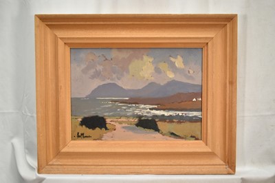Lot 1343 - Alex McKenna (Irish, b. 1943) oil on canvas board - Coastal Bay, signed, 24cm x 34cm, framed